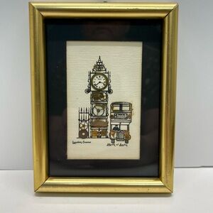 L Kersh London Scene Horological Collage Gold Framed Watch Parts Big Ben Bus